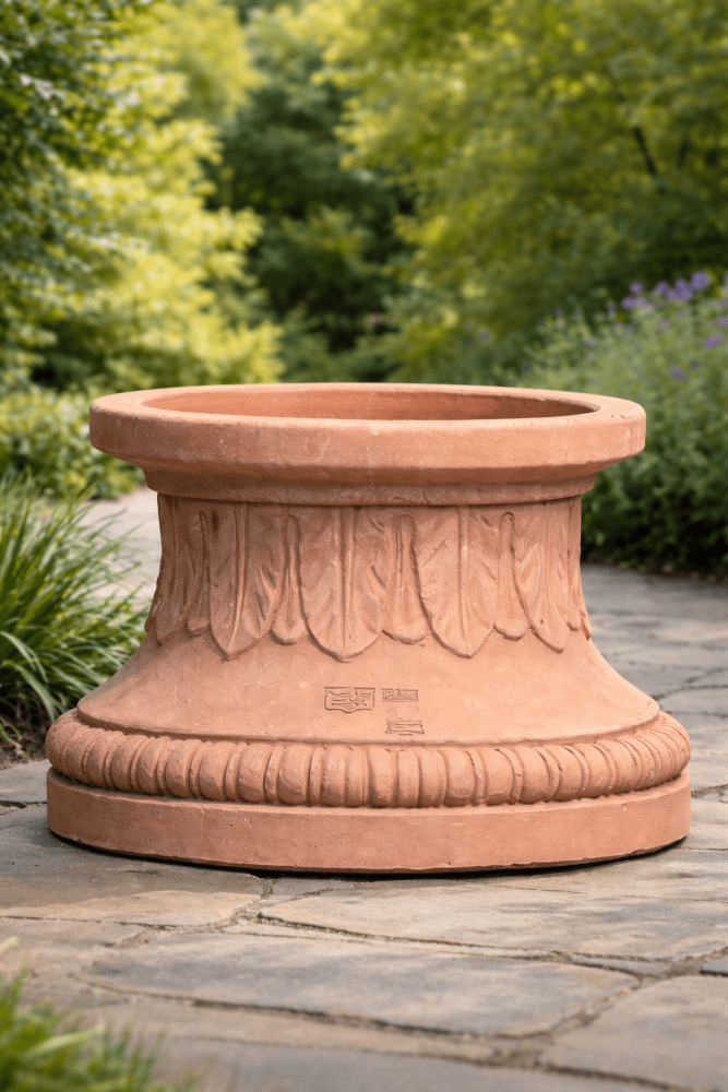 Colonne basse en terre cuite d’Impruneta pour pots de fleurs